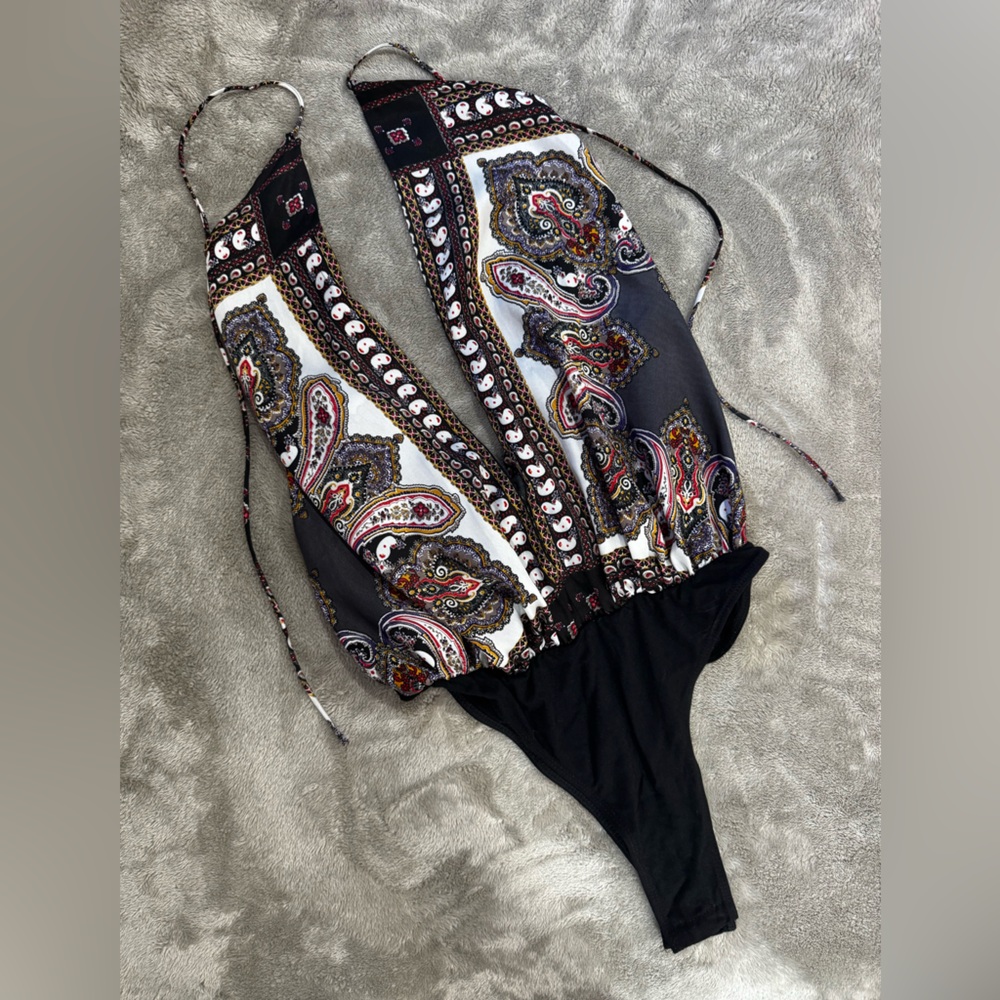 Paisley Print Halter Jumpsuit